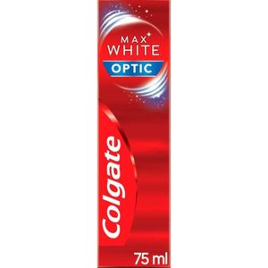 COLGATE - Max White Optic Whitening Tandpasta - klinisch getest direct wit - verwijdert tot 100% van de vlekken op het oppervlak van de tanden - verpakking met 1 tube van 75 ml