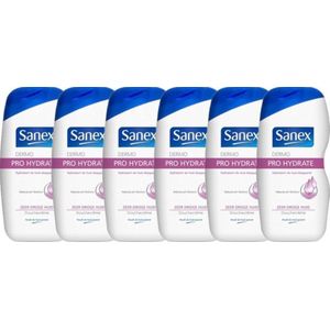 Sanex Douchegel - Pro Hydrate - Voordeelverpakking 6 x 250 ml