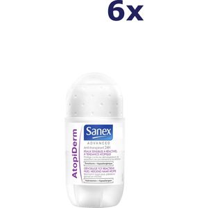 Sanex Deoroller anti-transpirant Atopiderm - Voordeelverpakking 6 x 50 ML