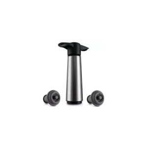 Vacu Vin Wine Saver RVS | Vacuüm Wijnpomp | 2 Vacuum Wine Stoppers