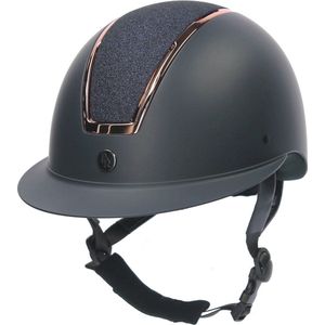 BR Casque d'équitation BR Omega Painted Glitter - Navy/Rose - Maat 52/54