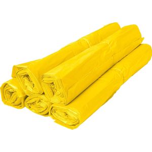 Afvalzakken geel 120 liter | 70x100 cm HDPE T25 | Doos 500 stuks | Gele vuilniszakken