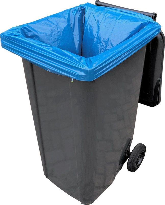 Containerzakken 240 Liter - 65/25x140cm 70 my blauw - Rol 10 Stuks