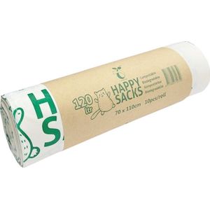 Happy Sacks biozakken 70x110 cm - 120 liter - Doos 1 rol x 10 stuks