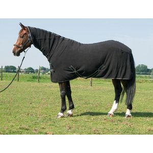 Harry's Horse Fleecedeken Deluxe met hals 195cm Zwart