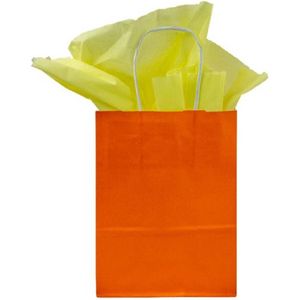 Papieren Tas - Oranje - 150+85x215mm - Gedraaid Handvat