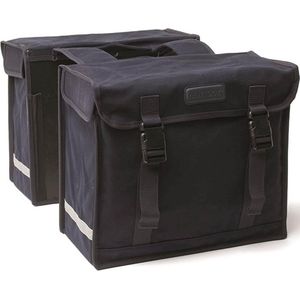 New Looxs Basic Canvasbag DeLuxe Dubbele Fietstas - 46 liter - Zwart