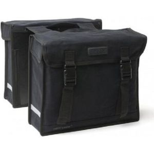 New Looxs Basic Canvasbag Camping - Dubbele Fietstas - Geschikt voor Elektrische Fietsen - Canvas Boodschappentas - 66 Liter - Zwart