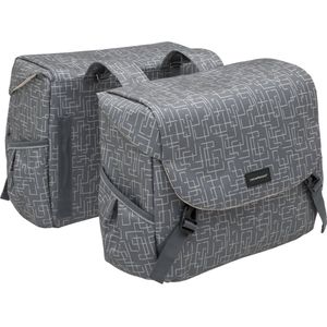 Dubbele Fietstas New Looxs Mondi Joy Double 38 Liter 37 X 16 X 32 cm (2x) - Ivy Grey