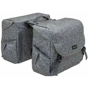 Dubbele Fietstas New Looxs Mondi Joy Double MIK 38 Liter 37 X 16 X 32 cm (2x) - Ivy Grey