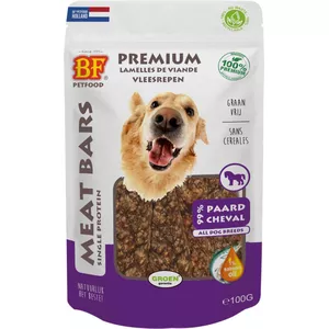 BF Petfood - Meat Bars - Vleessnack - Paard - 100 gr - 100% Natuurlijk