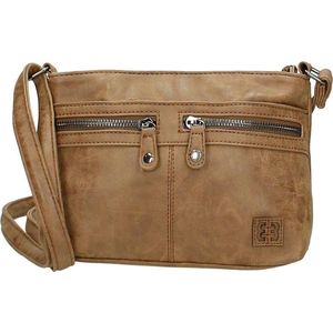 Enrico Benetti Camel Schoudertas Dames - Crossbody - Nieuwe Collectie - 21x6.5x17cm - 2.3L - 5 Vakken - PU/Faux Leer & Polyester