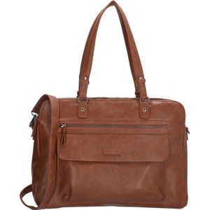 Enrico Benetti Caen 66571 Laptoptas Schoudertas - 17 Inch Laptopvak - Cognac