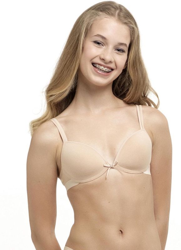 Boobs & Bloomers - Tiener BH - Beige - Licht Voorgevormd - Kinder BH Kleine Maten