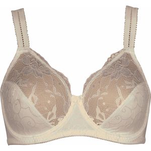 Elbrina - Kanten Beugel Bh - Poederkleur - Jacquard Stof - Fancy Schouderbandjes