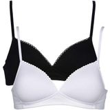 Bralette - Zwart/Wit - Katoen/Elastaan - Licht Gewatteerd