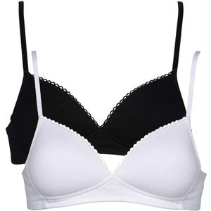 Bralette - Zwart/Wit - Katoen/Elastaan - Licht Gewatteerd