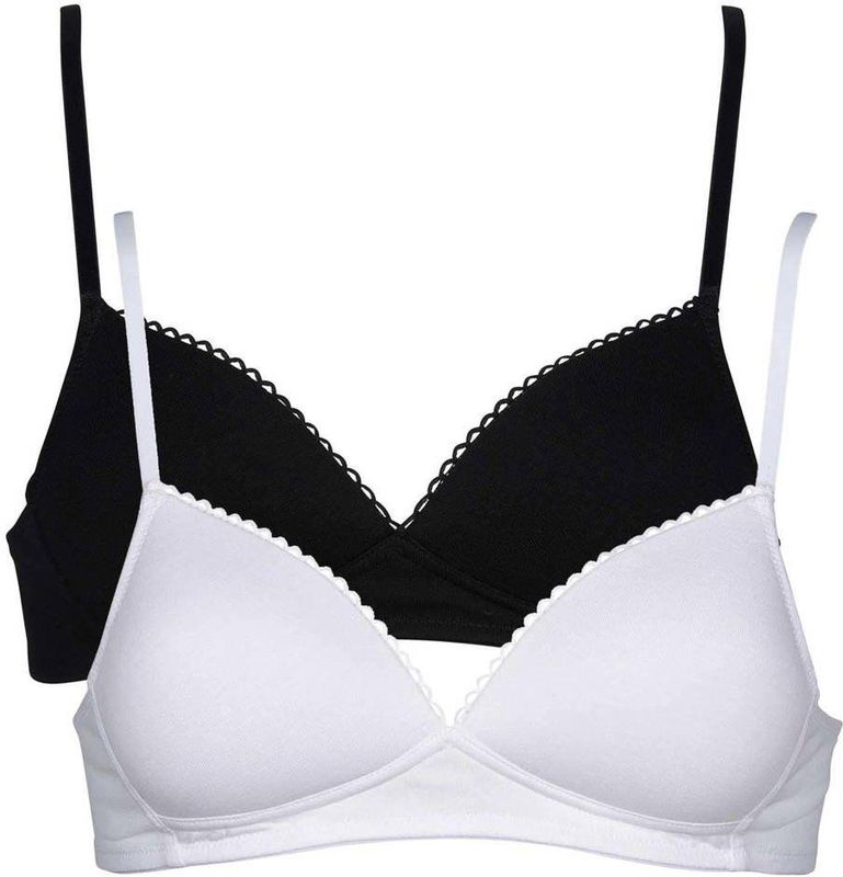 Bralette - Zwart/Wit - Katoen/Elastaan - Licht Gewatteerd