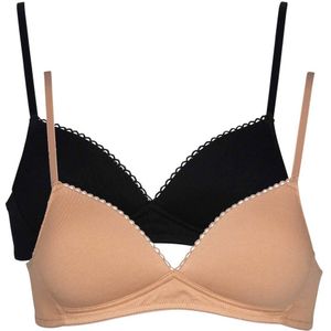 After Eden - My Basic - Dames Beha - Poeder/Zwart - 100% Organisch Katoen