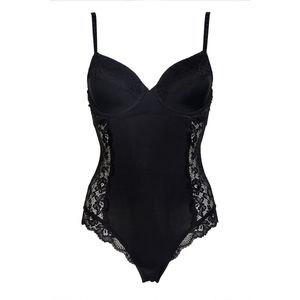 After Eden Recycle Dames Kanten Bodystocking - Zwart - Maat 75B