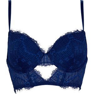 Comfort - Longline BH - Blauw - 90% Polyamide, 10% Elastaan