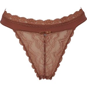 After Eden - String Mace - Kaneel - Met Strik en Glittersteen - Ademend en Elastisch