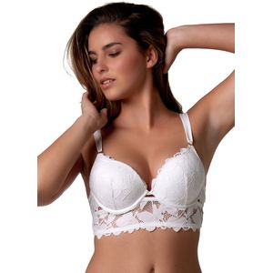 Morgan - Longline beha - Wit - Two Way Push-Up - Brede Bandjes