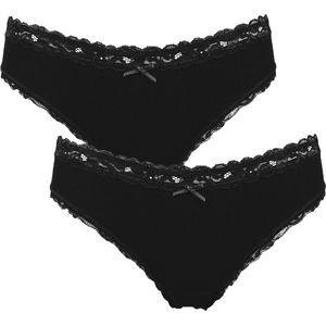 After Eden - My Basic - Dames Slip - Zwart - 2-pack - Katoen