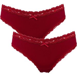 After Eden My Basic Weekend slip katoenen 2-pack Dames onderbroek - Rood - Maat L