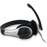 Conceptronic CCHATSTAR2 stereo headset voor internettelefonie (VoIP), chats en videoconferenties, 3,5 mm jackaansluiting, flexibele microfoon inclusief afstandsbediening