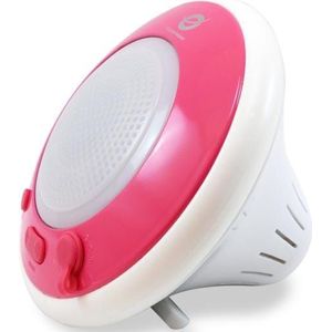 Conceptronic Draadloos waterdicht drijvend luidsprekerlicht (8 h, Oplaadbare batterij), Bluetooth luidspreker, Roze