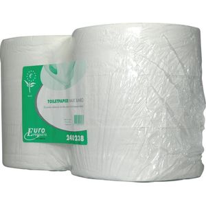 2x Europroducts toiletpapier Maxi Jumbo, 2-laags, 380 meter, eco, pak a 6 rollen