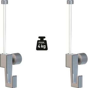 Artiteq Perlon Ophangkoord (150 cm) + haak (4 kg) voor schilderij ophangsysteem (2 stuks)