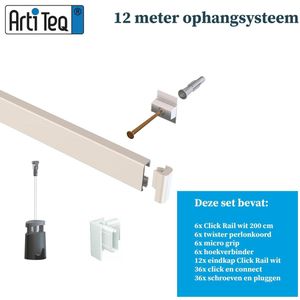 Artiteq - Ophangrail Schilderij - Aluminium - Wit - 12 meter