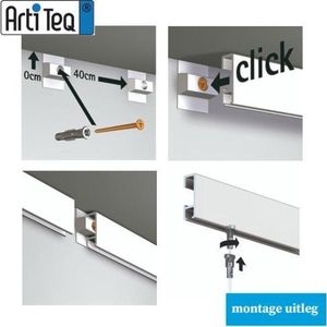 Schilderij ophangsysteem-Artiteq-wandophangsysteem-wit ophangsysteem-40 METER (inclusief haken en koorden) 9.6807S