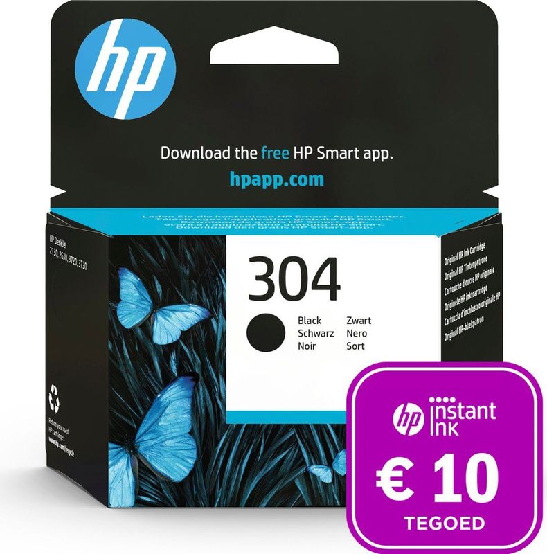 HP 304 - Inktcartridge - Origineel - Zwart + Intant Ink tegoed