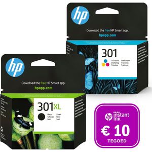 HP 301 - Inktcartridge 301XL Zwart & 301 Kleur + Instant Ink tegoed