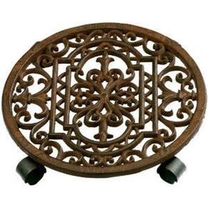 Esschert Design - Plantentrolley - Bruin - D 29,1 H 5,8 cm