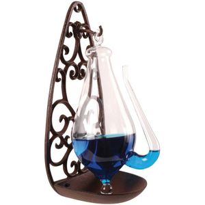 Esschert Design - TH 31 - Barometer - Doorzichtig - Gietijzeren Houder en Glazen Fles