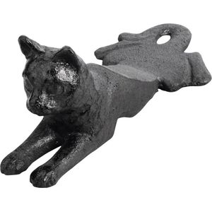 Esschert deurstopper liggende kat - 0.5 kg - gietijzer - zwart - 16 x 8 x 7 cm