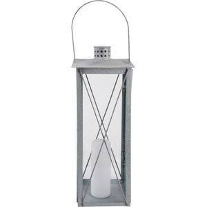 Set van 2 Metalen Tuinlantaarns, Windlicht, Decoratie Buiten, Zwart