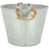 Esschert Design Tuinbak, plantenbak in grijs, van verzinkt metaal, 30 liter, ca. 47,5 cm x 38,4 cm x 26,2 cm