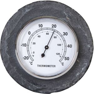 Esschert Design leisteen thermometer rond, zwart, 10 x 4 x 10, LS226