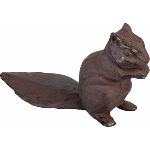 Deurstopper eekhoorn - 0.6 kg - gietijzer - bruin - 18 x 6 x 10 cm - Deurstoppers