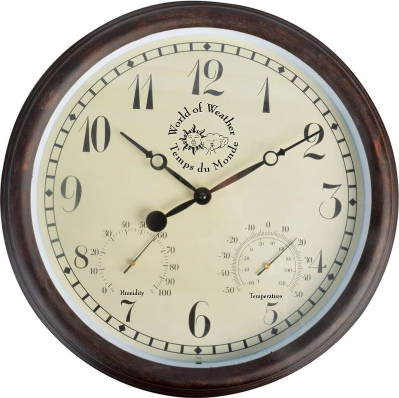 esschert design Wanduhr (Gartenuhr aus Kunststoff)