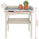 Esschert Design Tuinwerktafel met Lades (Wit) - CF29W