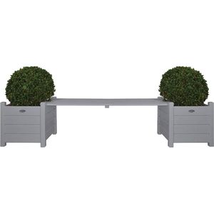 Esschert Design Bank met Plantenbak Grijs CF33G - Stijlvolle Tuinmeubel