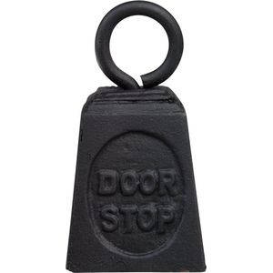 Deurstopper gewicht gietijzer zwart 13 cm - Deurstop/deurvastzetter