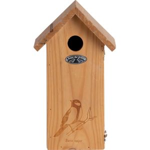 Best for Birds Koolmees silhouet - Vogelhuisje - Bruin - 16,5 x 14 x 29,5 cm