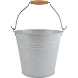 Zinken emmer/bloempot/plantenpot 5 liter - Tuindecoratie - Bloememmer/bloembak/plantenbak - Decoratie emmer